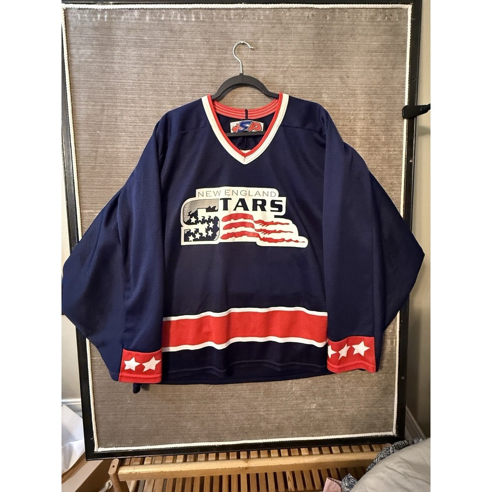New England Stars Hockey jersey Blue Red White 17